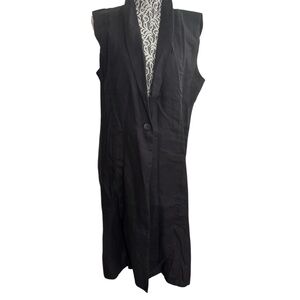 Yest Elegant Black Sleeveless Linen Vest